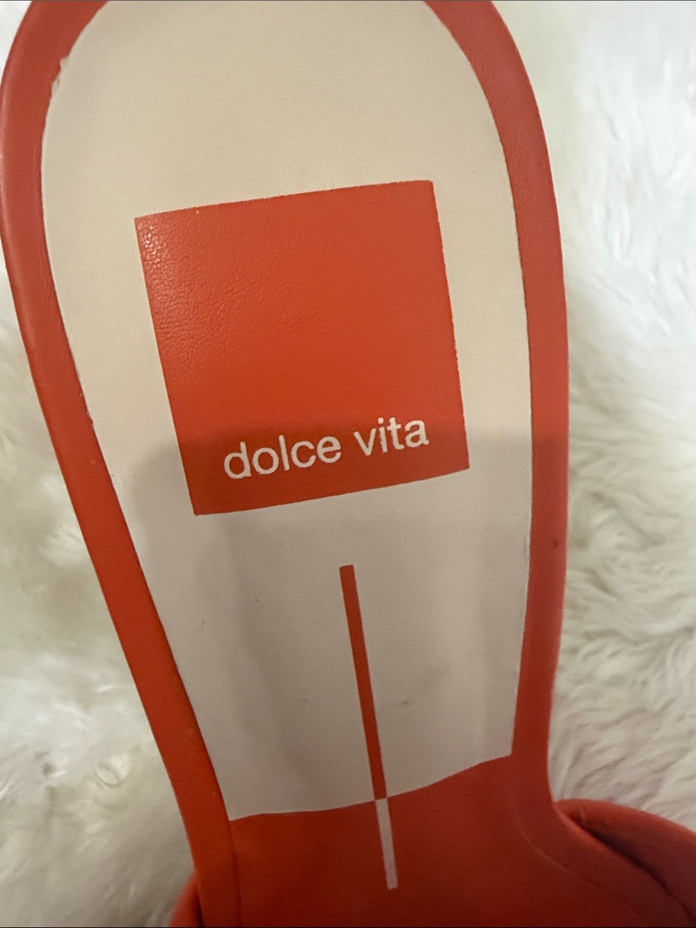 Dolce Vita Orange Tubular Strap Block Heel Slide Sandals Size 8 NWOT Brazil - Picture 6 of 7